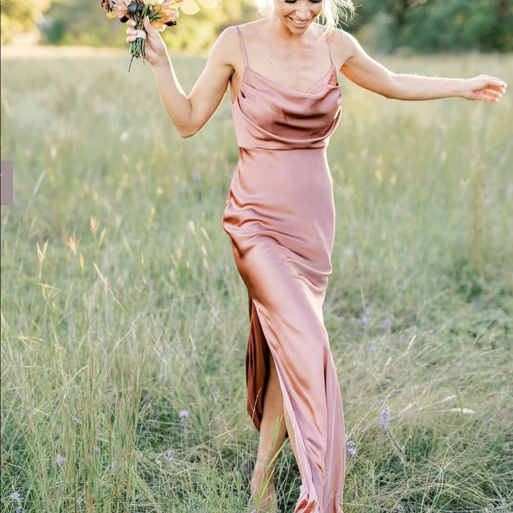 revelry black satin dress